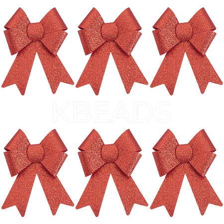 Christmas PVC Glitter Bowknot AJEW-SP0003-72A-01-1
