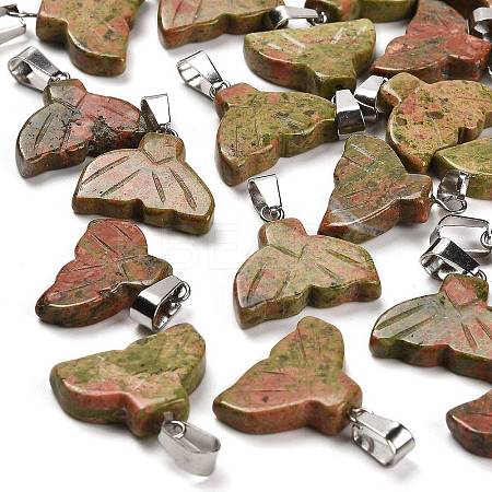 Natural Unakite Pendants G-Z067-01P-02-1