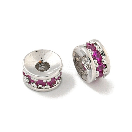 Brass Cubic Zirconia Spacer Beads KK-L215-004A-P01-1