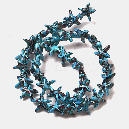 Synthetic Turquoise Dyed Beads Strands G-P507-04Q-1