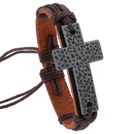PU Leather Cord Adjustable Bracelets PW-WG27B74-02-1