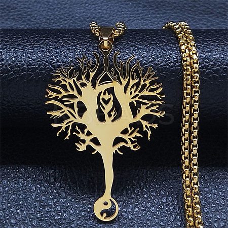 201 Stainless Steel Pendant Necklaces for Women Men NJEW-G123-05G-1