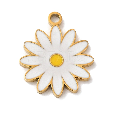 Ion Plating(IP) 304 Stainless Steel Enamel Pendants STAS-Q301-09G-1