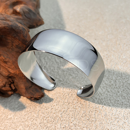 304 Stainless Steel Cuff Bangles BJEW-L709-02P-1