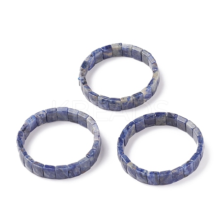 Natural Sodalite Stretch Bracelets BJEW-F406-B10-1
