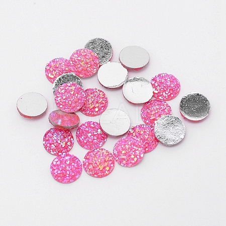 Flat Back Resin Rhinestone Cabochons LS-CRES-WH0002-12C-1