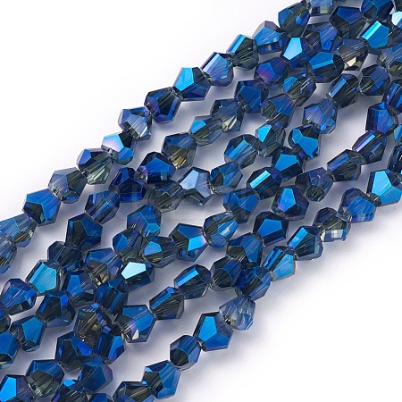 Electroplate Glass Beads Strands EGLA-F144-FR01-B-1