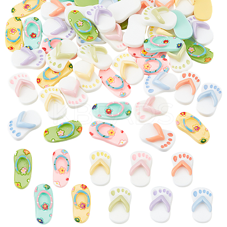60Pcs 10 Styles Opaque Resin Decoden Cabochons RESI-NB0002-08-1
