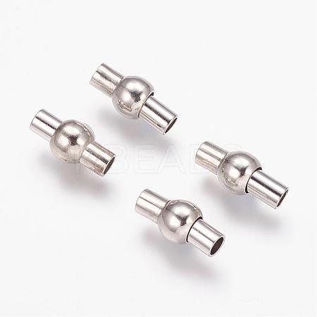 Brass Magnetic Clasps with Glue-in Ends KK-G230-3mm-P-NF-1