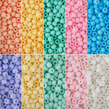 100g 10 Colors 6/0 Opaque Glass Seed Beads SEED-TA0001-05C-1