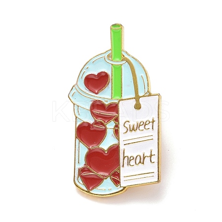 Sweet Heart Word Enamel Pin JEWB-O005-G01-1