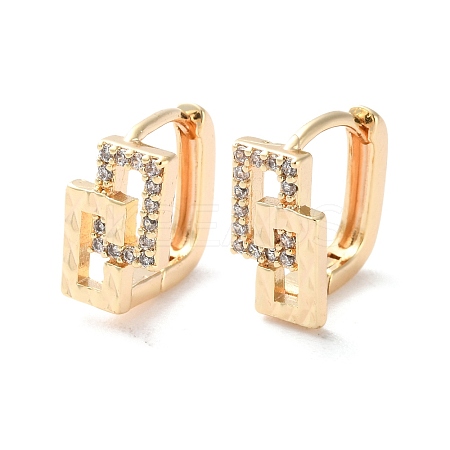 Rack Plating Brass Clear Cubic Zirconia Hoop Earrings EJEW-S241-06G-1
