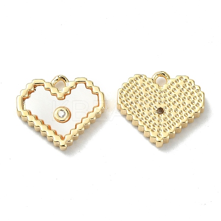 Brass Micro Pave Cubic Zirconia Charms KK-B072-18G-1