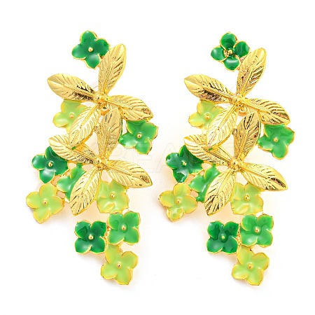 Saint Patrick's Day Theme Zinc Alloy Dangle Stud Earrings LS-EJEW-Z030-02C-1