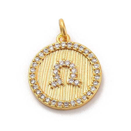 Brass Micro Pave Cubic Zirconia Pendants KK-U033-20G-1