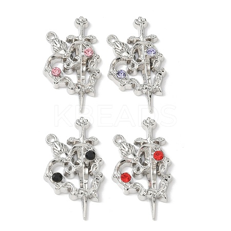 Alloy Rhinestone Pendants FIND-L023-07P-1
