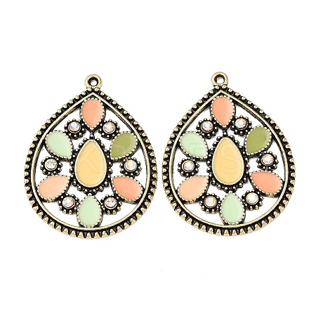 Alloy Enamel Pendants PALLOY-F319-06A-AB-1