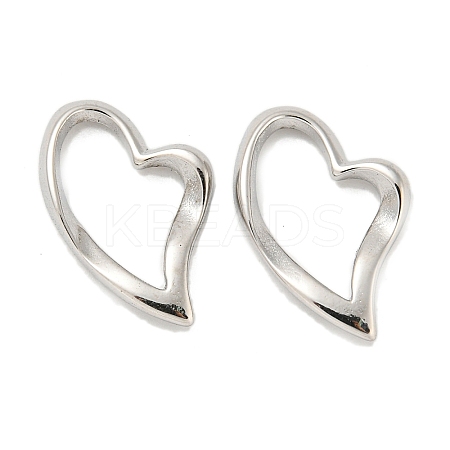 Non-Tarnish 304 Stainless Steel Heart Linking Rings LS-STAS-L022-221P-1