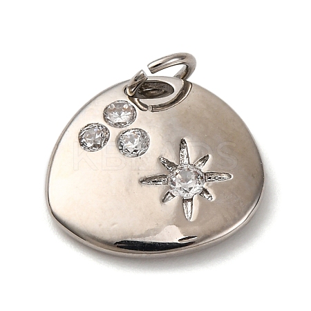 Brass Micro Pave Cubic Zirconia Pendants KK-P308-56P-1