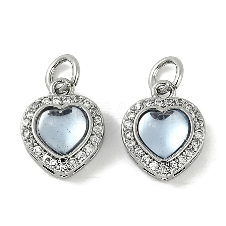 Brass Micro Pave Cubic Zirconia Charms KK-P283-03P-1
