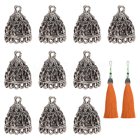10Pcs Tibetan Style Zinc Alloy Pendant Bails FIND-CA0011-51-1