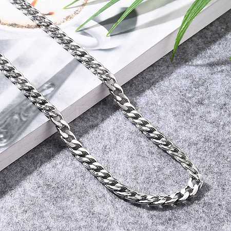 Non-Tarnish Men's 304 Stainless Steel Cuban Link Chain Necklaces NJEW-JN03170-01-1