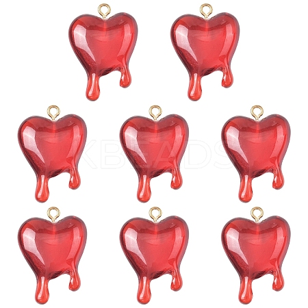 8Pcs Transparent Resin Pendants RESI-YW0005-46-1