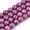 Dyed Synthetic Turquoise Gemstone Bead Strands TURQ-R032-8mm-XSS15-1