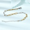 4MM Two Tone 304 Stainless Steel Textured Paperclip Chain Bracelets for Man and Women SA-CBAB767-13GP-2