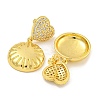 Rack Plating Brass Micro Pave Clear Cubic Zirconia Stud Earrings EJEW-I313-15B-G-2
