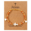 European American Natural Carnelian Beaded Braided Bracelets LS-VZ2609-6-1