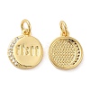 Rack Plating Brass Micro Pave Cubic Zirconia Pendants X-KK-I706-05G-1