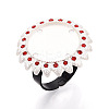 Adjustable Alloy & Iron & Rhinestone Bezel Cup Ring Base with Rotatable Tray MAK-T012-15S-1