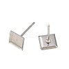 Tarnish Resistant Earring Cabochon Settings 304 Stainless Steel Ear Studs Blank Settings STAS-Q170-09-2
