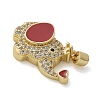 Elephant Brass Micro Pave Cubic Zirconia and Enamel Pendants KK-M319-05G-2