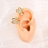 Brass Micro Pave Cubic Zirconia Cuff Earrings LS-EJEW-D328-06G-02-3