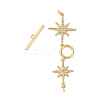 Brass Micro Pave Clear Cubic Zirconia Toggle Clasps KK-A223-36G-2