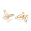 Brass Micro Pave Clear Cubic Zirconia Pendants KK-T077-37G-2