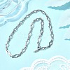 304 Stainless Steel Cross Link Chain Necklaces for Women Men NJEW-JN05432-01-1