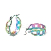 304 Stainless Steel Curb Chain Chunky Hoop Earrings for Women Ion Plating(IP) EJEW-P197-05MC-2