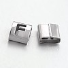 Tarnish Resistant Letter Style 201 Stainless Steel Square Slide Charms STAS-L132-08-1