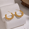 Twist C-Shaped 304 Stainless Steel Stud Earrings RC9217-3