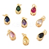 Real 18K Gold Plated Brass Inlaid Cubic Zirconia Charms ZIRC-L100-077G-1