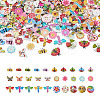 300Pcs 6 Style Painted Poplar Wood Buttons FIND-MP0001-08-2