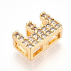 Brass Micro Pave Cubic Zirconia Charms KK-N254-217G-E-2