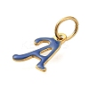 Ion Plating(IP) 304 Stainless Steel Enamel Alphabet Charms STAS-F308-02G-A-2