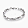 Tarnish Resistant 304 Stainless Steel Wheat Chain Bracelets BJEW-P239-03B-1