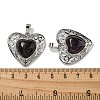 Natural Amethyst Peach Love Heart Pendants G-G158-01N-3