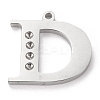 Tarnish Resistant 304 Stainless Steel Letter Pendant Rhinestone Settings LS-STAS-J028-01D-1