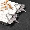 Non-Tarnish 304 Stainless Steel Bat Hoop Earrings for Women EJEW-R156-07P-3